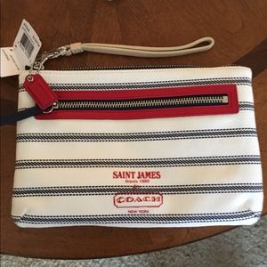 Super cute Coach striped wristlet ❣️